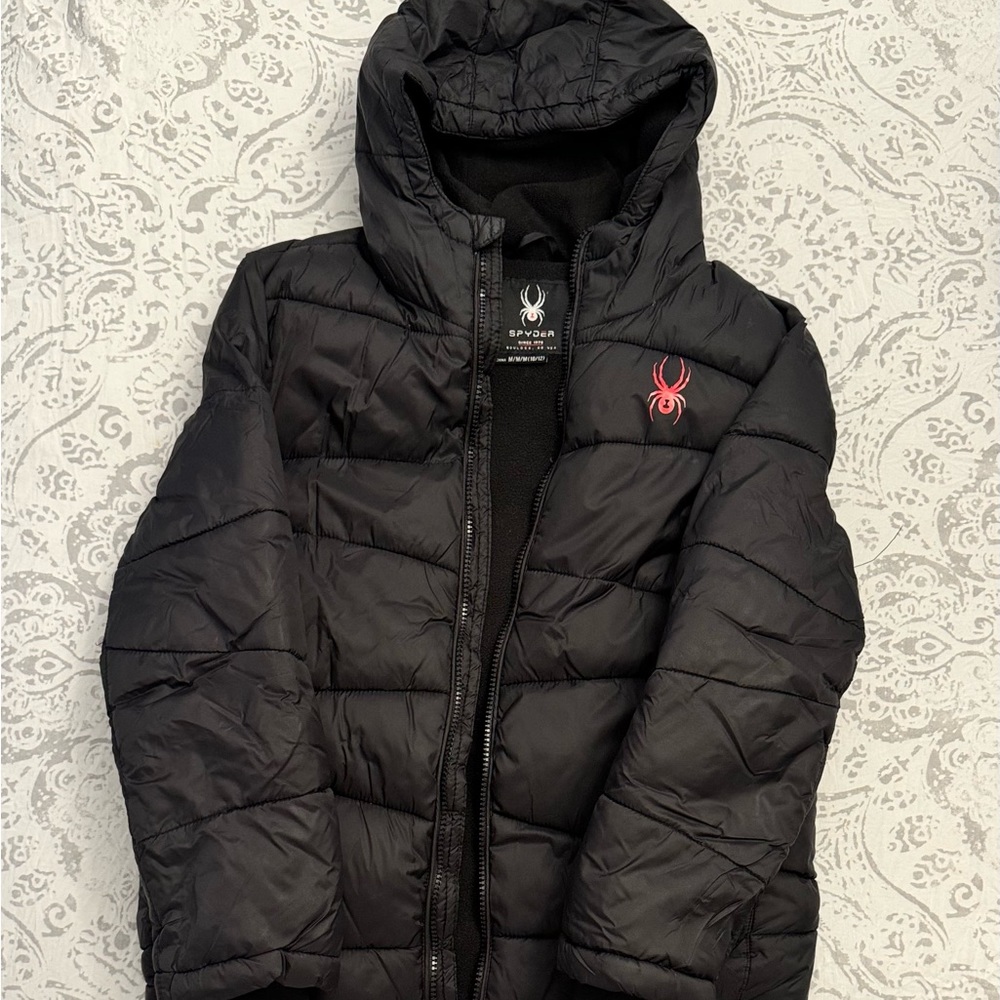 Spyder, water resistant hooded puffer jacket